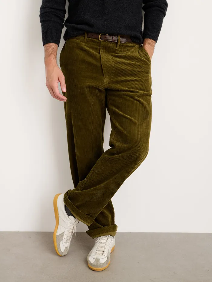 Men Alex Mill Pants Straight Leg Pant In Corduroy Dark Olive