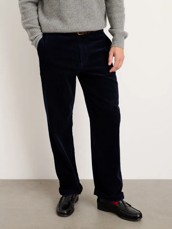Men Alex Mill Pants Straight Leg Pant In Corduroy Long Inseam Dark Navy
