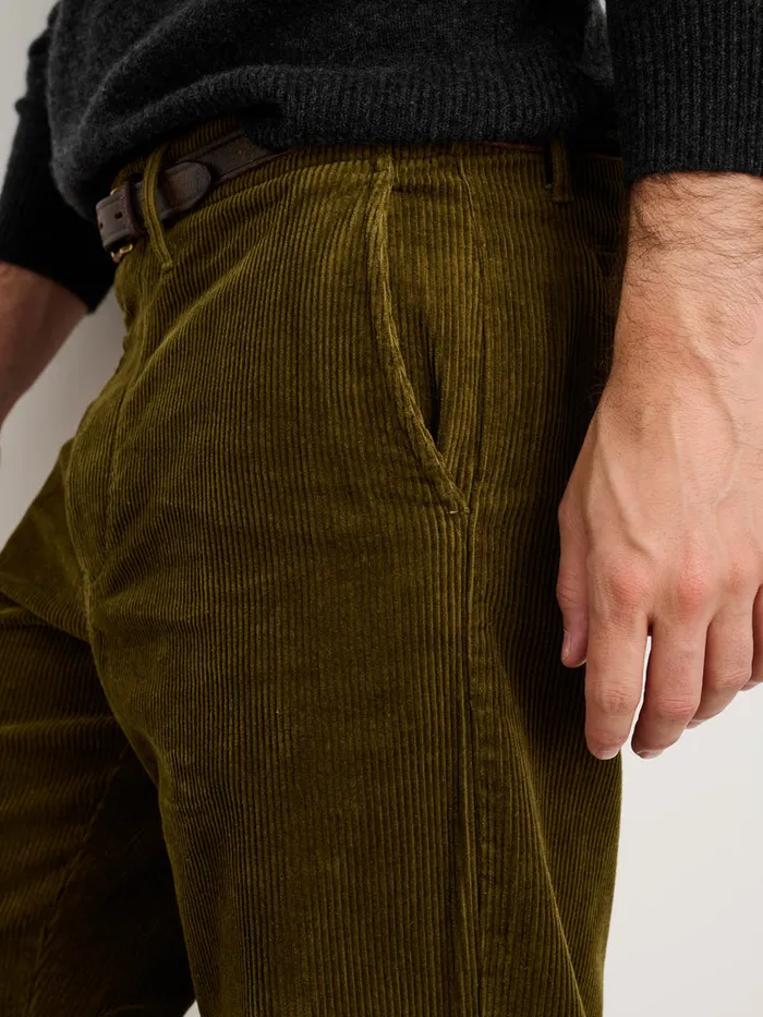 Men Alex Mill Pants Straight Leg Pant In Corduroy Long Inseam Dark Olive