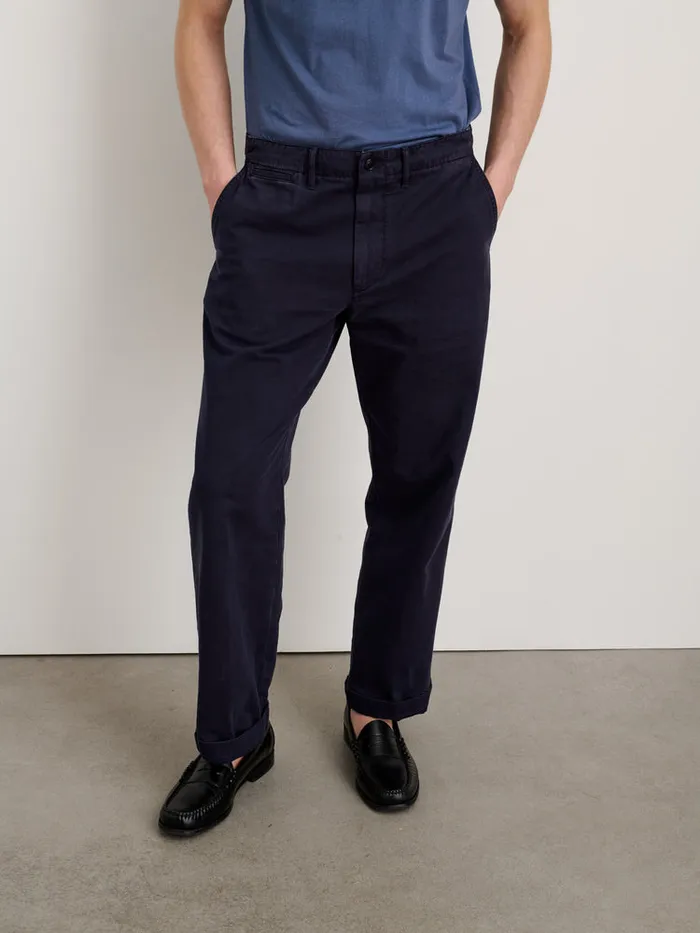 Men Alex Mill Pants Straight Leg Pant In Vintage Washed Chino Long Inseam Dark Navy