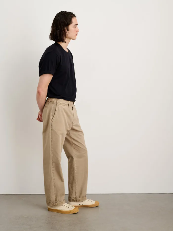 Men Alex Mill Pants Straight Leg Pant In Vintage Washed Chino Long Inseam Faded Khaki