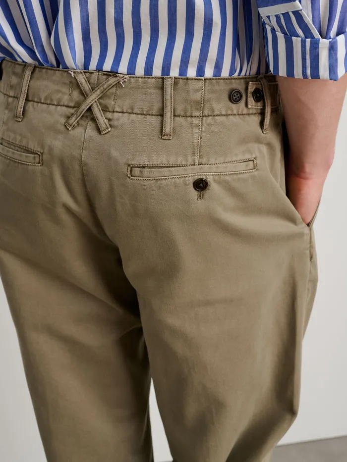 Men Alex Mill Pants Straight Leg Pant In Vintage Washed Chino Long Inseam Vintage Olive