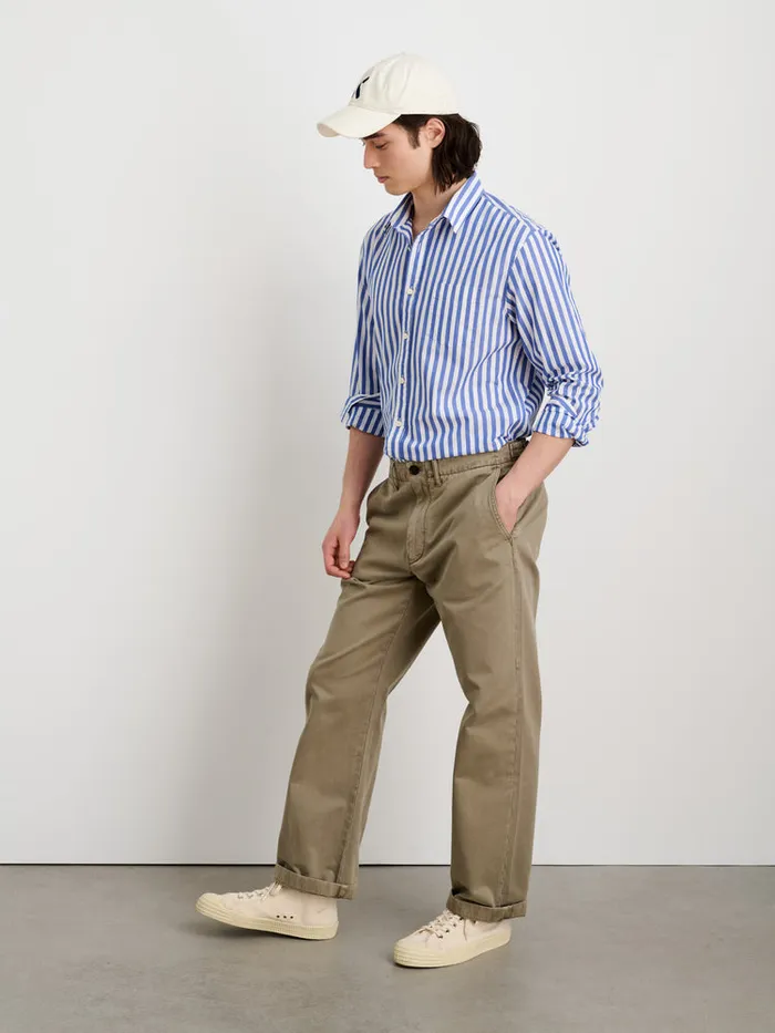 Men Alex Mill Pants Straight Leg Pant In Vintage Washed Chino Long Inseam Vintage Olive