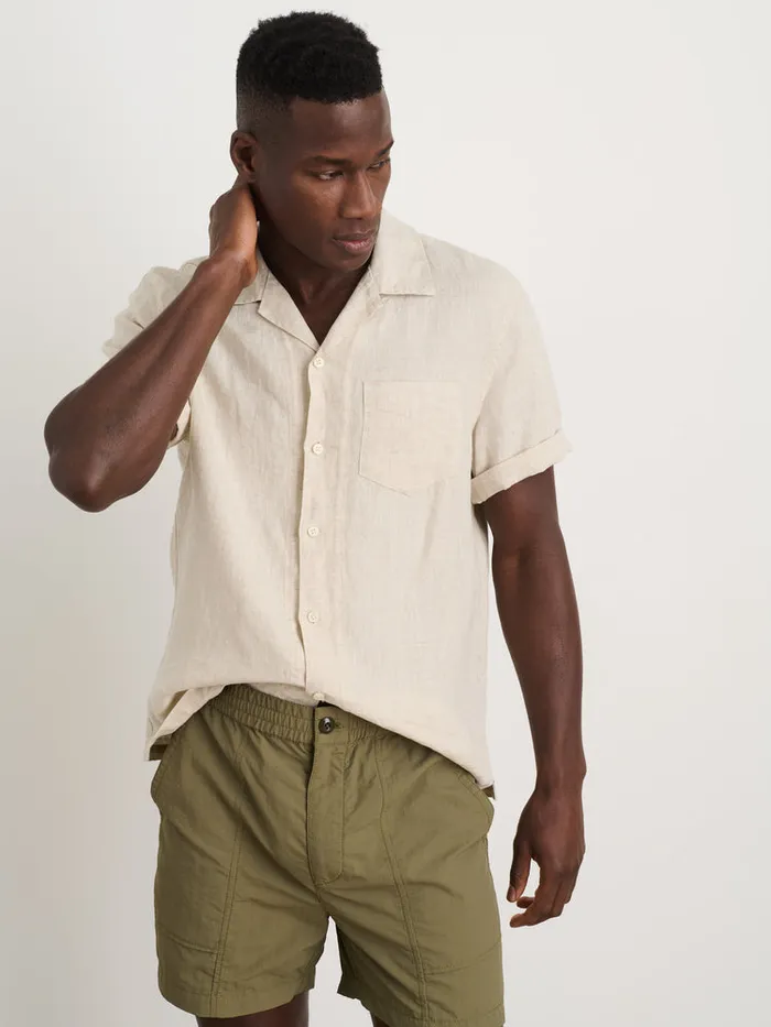 Men Alex Mill Shirts Camp Shirt In Flax Linen