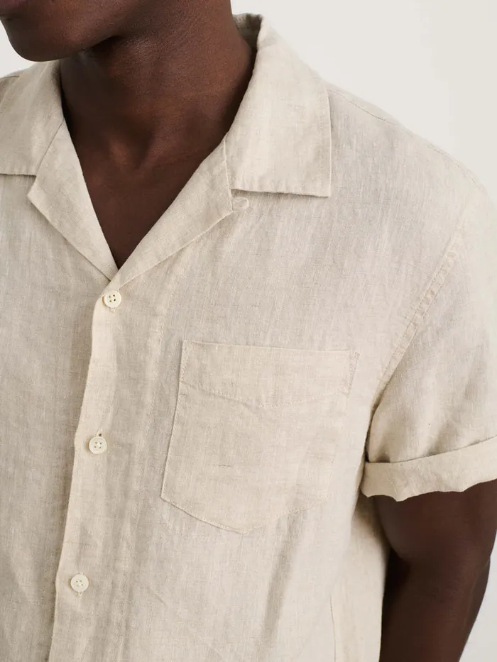 Men Alex Mill Shirts Camp Shirt In Flax Linen