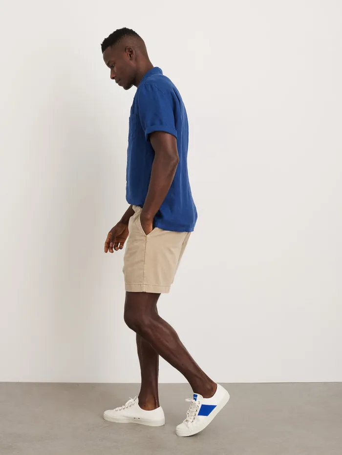 Men Alex Mill Shirts Camp Shirt In Linen French Navy