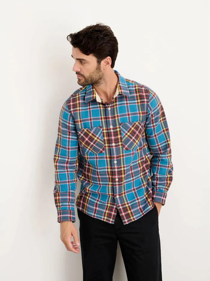 Men Alex Mill Shirts Chore Shirt In Blue Plaid Flannel