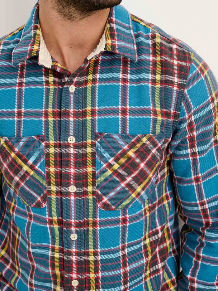 Men Alex Mill Shirts Chore Shirt In Blue Plaid Flannel