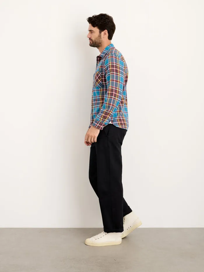Men Alex Mill Shirts Chore Shirt In Blue Plaid Flannel