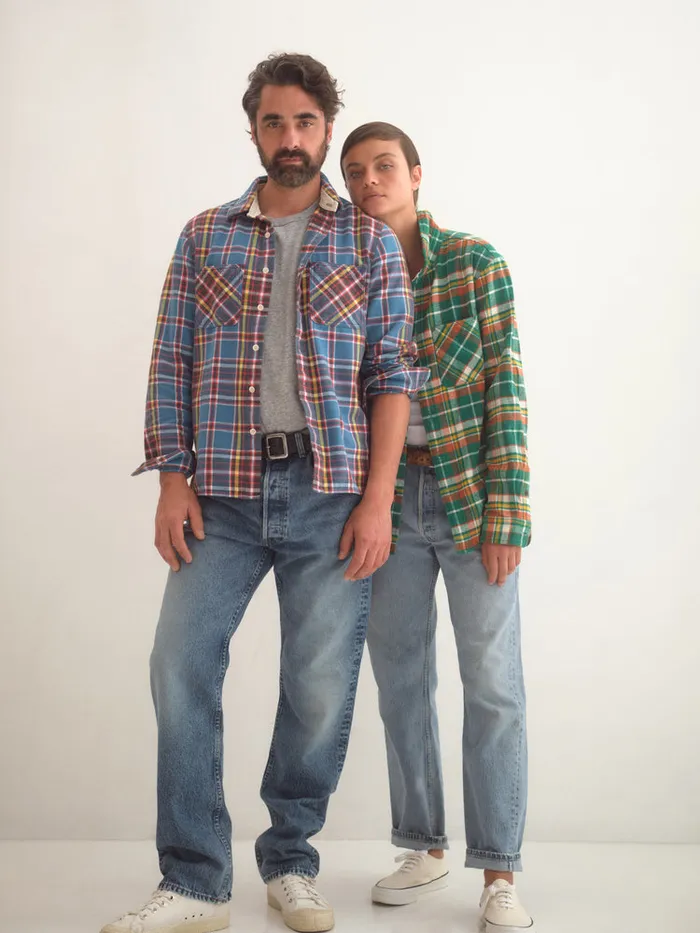 Men Alex Mill Shirts Chore Shirt In Blue Plaid Flannel