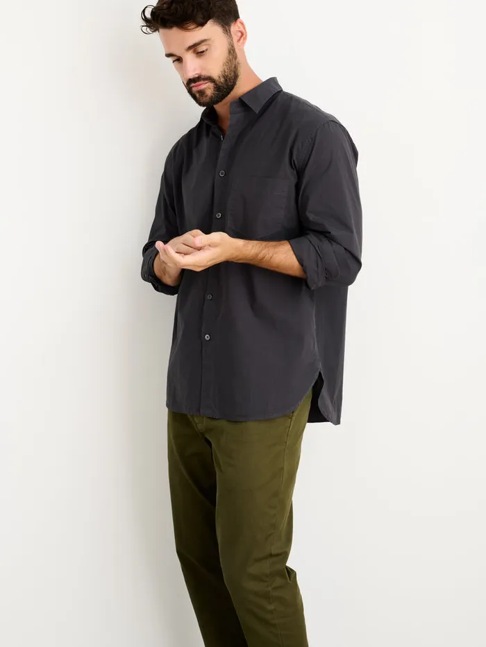 Men Alex Mill Shirts Easy Shirt In Paper Poplin Washed Black