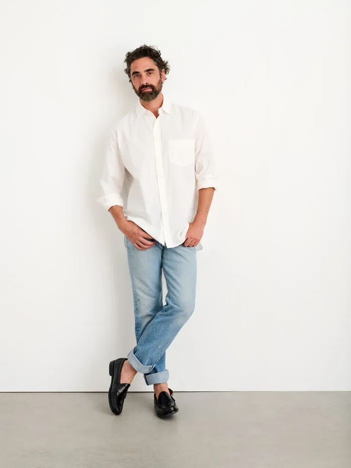 Men Alex Mill Shirts Easy Shirt In Paper Poplin White