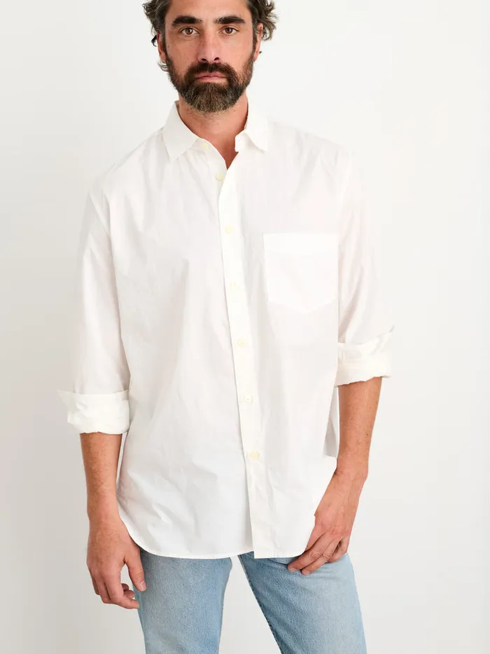 Men Alex Mill Shirts Easy Shirt In Paper Poplin White