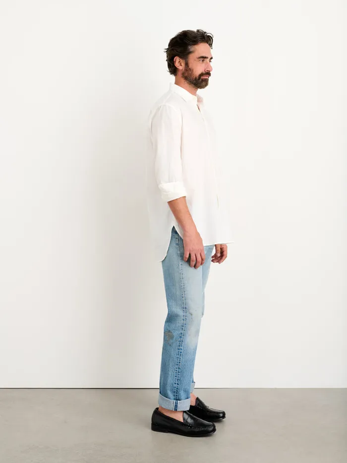Men Alex Mill Shirts Easy Shirt In Paper Poplin White