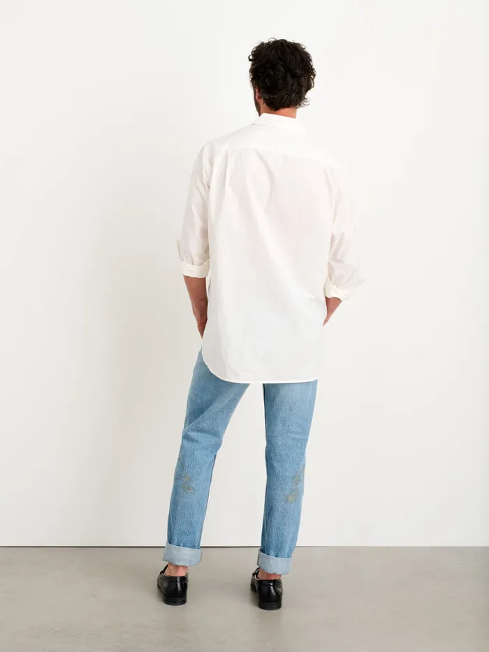 Men Alex Mill Shirts Easy Shirt In Paper Poplin White