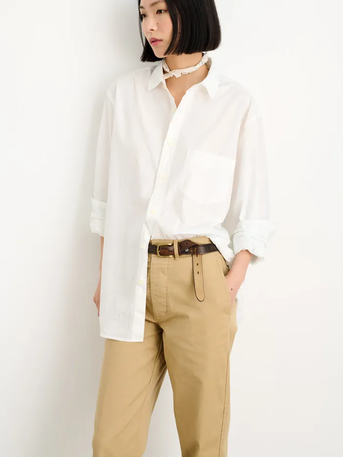 Men Alex Mill Shirts Easy Shirt In Paper Poplin White