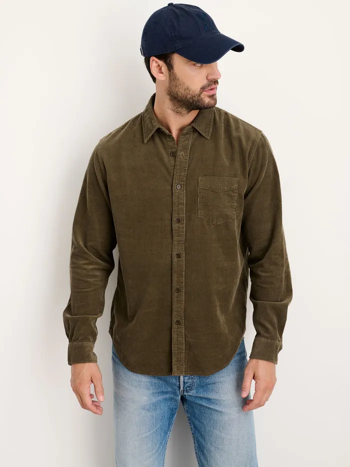 Men Alex Mill Shirts Mill Shirt In Fine Wale Corduroy Military Olive
