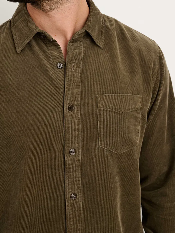 Men Alex Mill Shirts Mill Shirt In Fine Wale Corduroy Military Olive