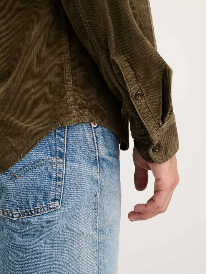 Men Alex Mill Shirts Mill Shirt In Fine Wale Corduroy Military Olive