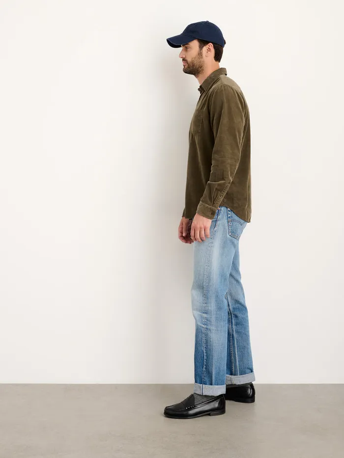 Men Alex Mill Shirts Mill Shirt In Fine Wale Corduroy Military Olive