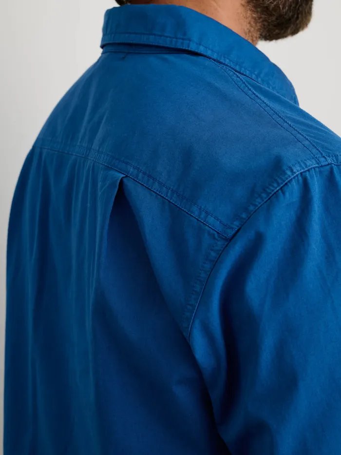 Men Alex Mill Shirts Popover Shirt In Cotton Twill Washed Cobalt