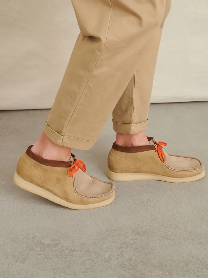Men Alex Mill Shoes Padmore and Barnes Suede Boot Khaki Mix