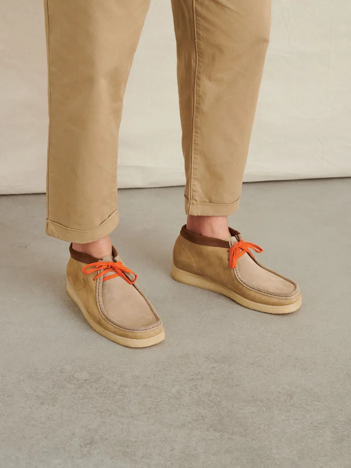 Men Alex Mill Shoes Padmore and Barnes Suede Boot Khaki Mix