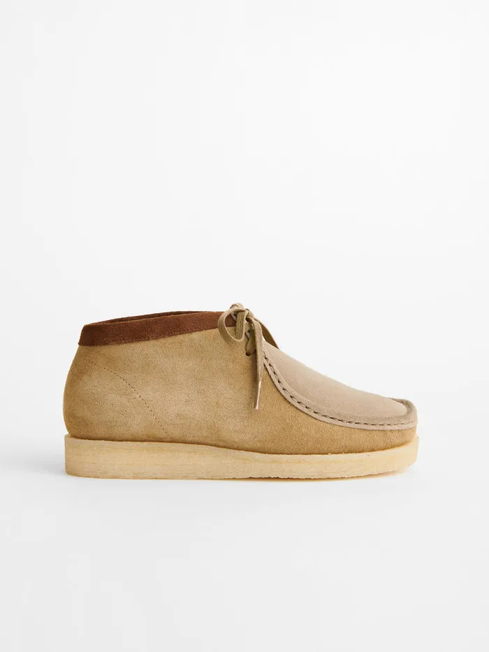 Men Alex Mill Shoes Padmore and Barnes Suede Boot Khaki Mix
