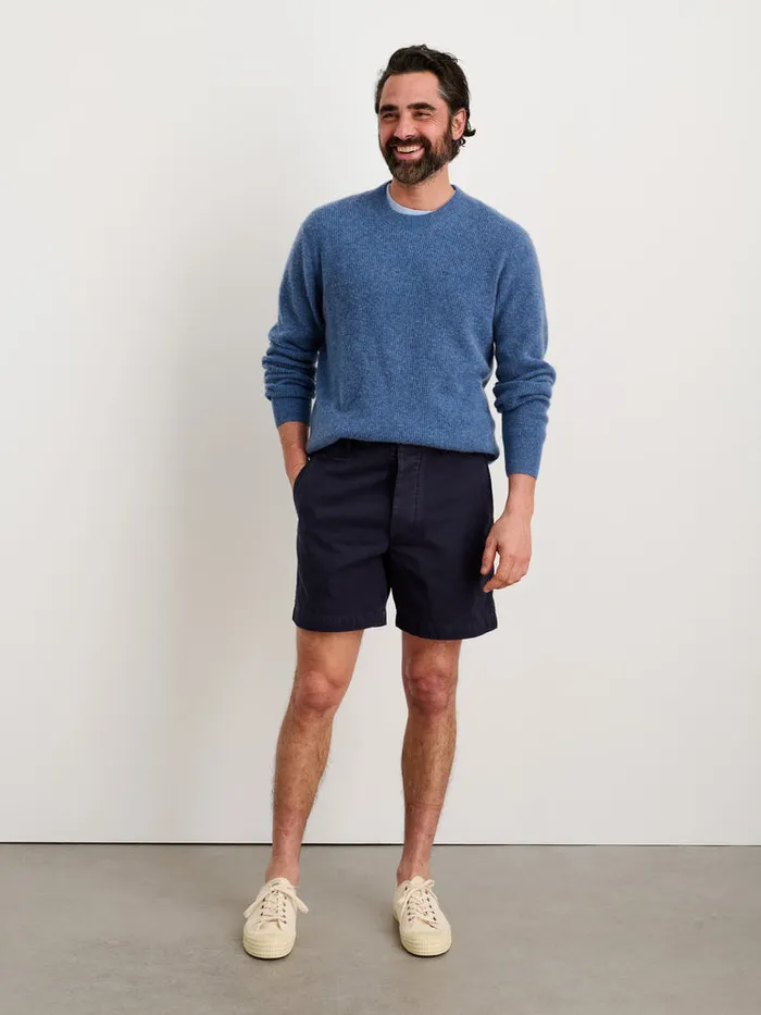Men Alex Mill Shorts Flat Front Short In Vintage Washed Chino Dark Navy