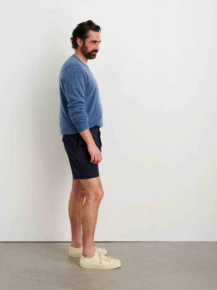 Men Alex Mill Shorts Flat Front Short In Vintage Washed Chino Dark Navy