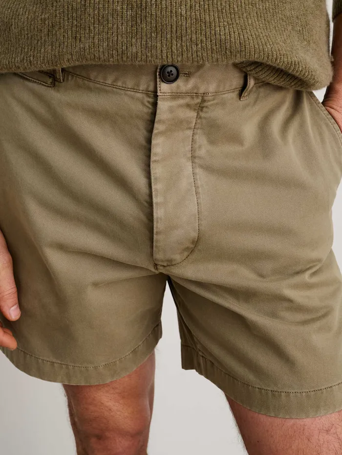 Men Alex Mill Shorts Flat Front Short In Vintage Washed Chino Vintage Olive