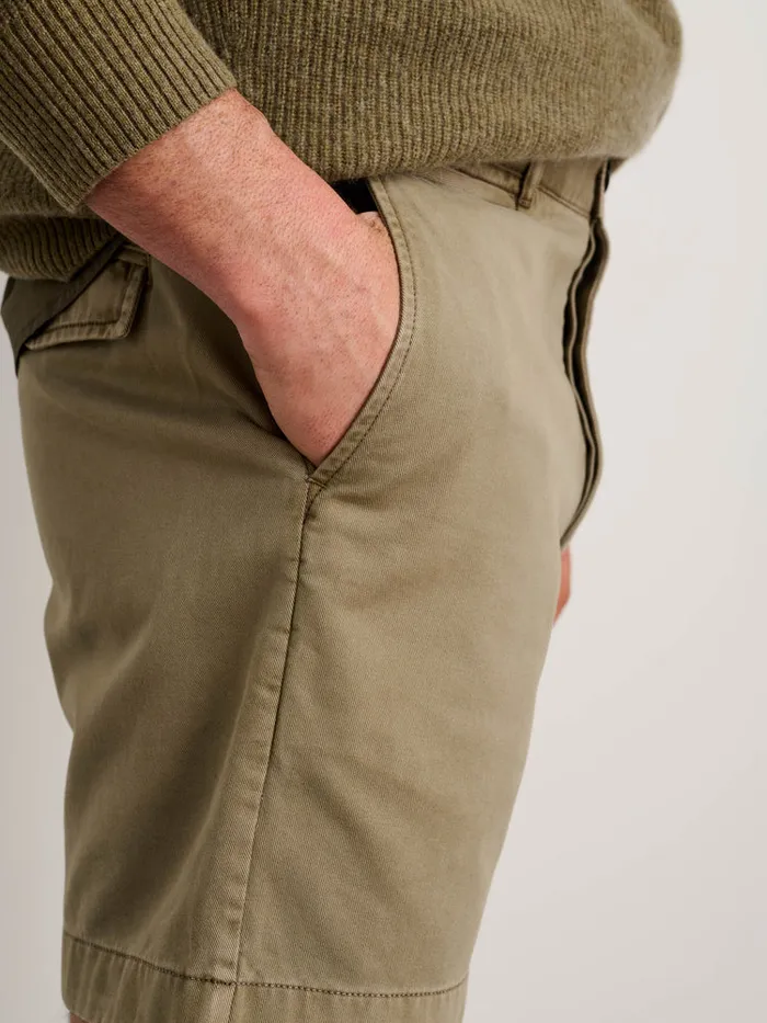 Men Alex Mill Shorts Flat Front Short In Vintage Washed Chino Vintage Olive