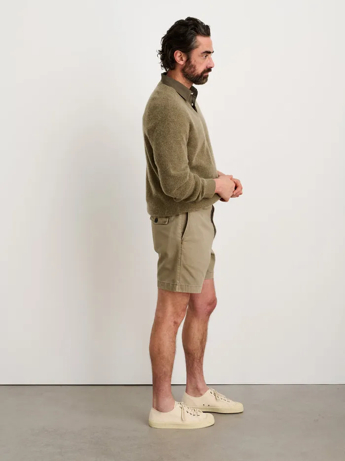 Men Alex Mill Shorts Flat Front Short In Vintage Washed Chino Vintage Olive
