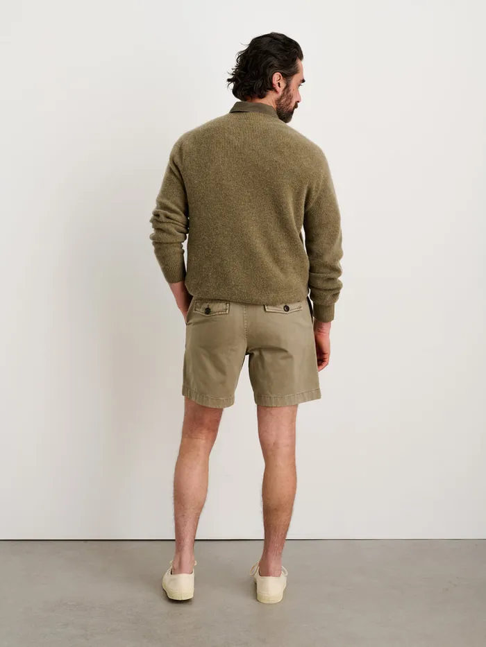 Men Alex Mill Shorts Flat Front Short In Vintage Washed Chino Vintage Olive