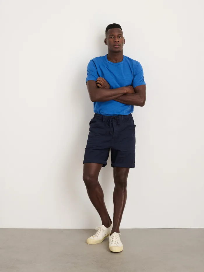 Men Alex Mill Shorts PullOn Button Fly Shorts Dark Navy