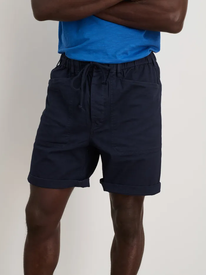 Men Alex Mill Shorts PullOn Button Fly Shorts Dark Navy