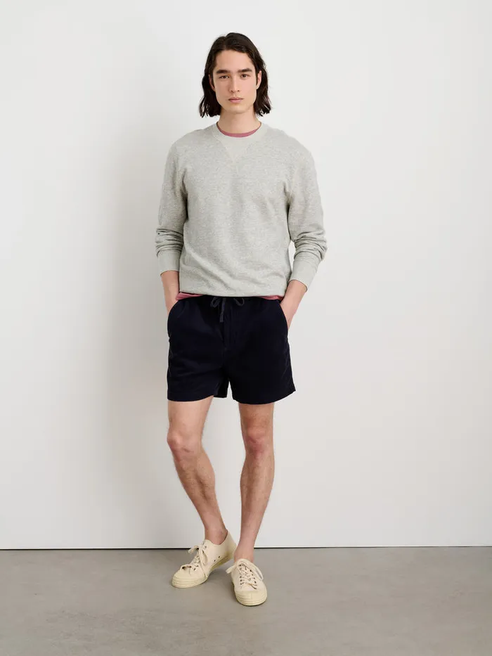 Men Alex Mill Shorts Pull On Short In Fine Wale Corduroy Dark Navy