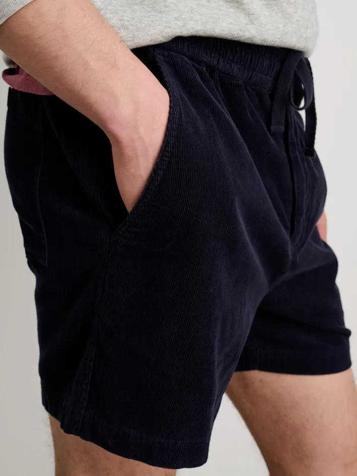 Men Alex Mill Shorts Pull On Short In Fine Wale Corduroy Dark Navy