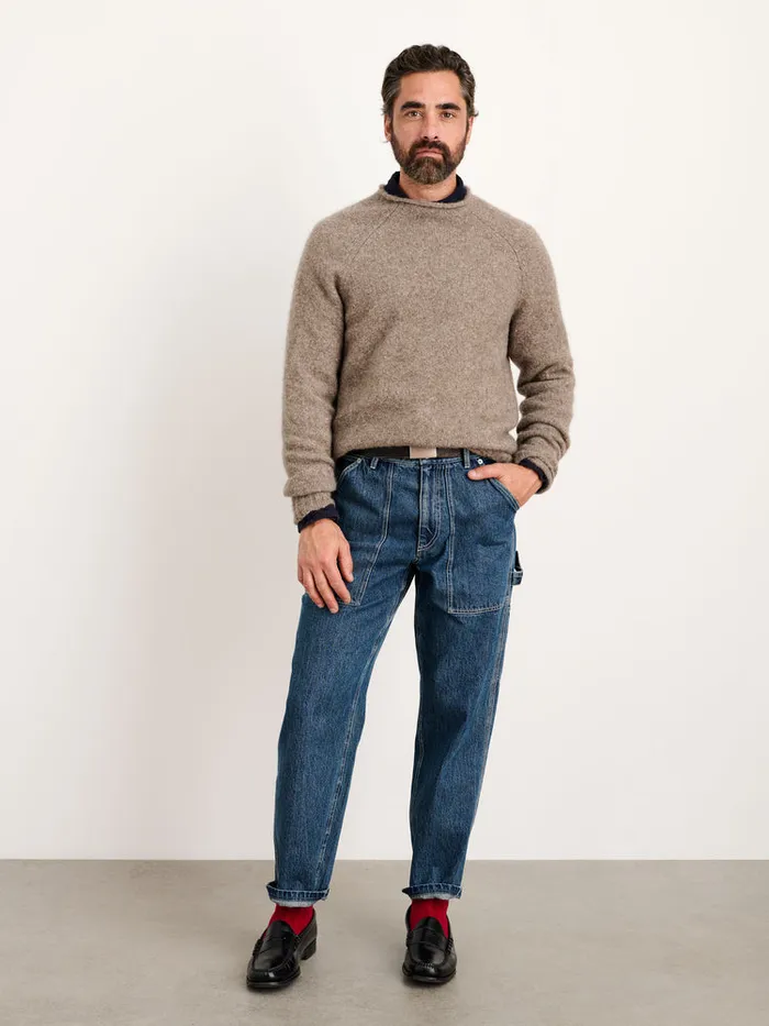 Men Alex Mill Sweaters Sweatshirts Alex Rollneck Sweater In Alpaca Chestnut