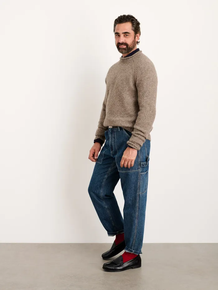 Men Alex Mill Sweaters Sweatshirts Alex Rollneck Sweater In Alpaca Chestnut