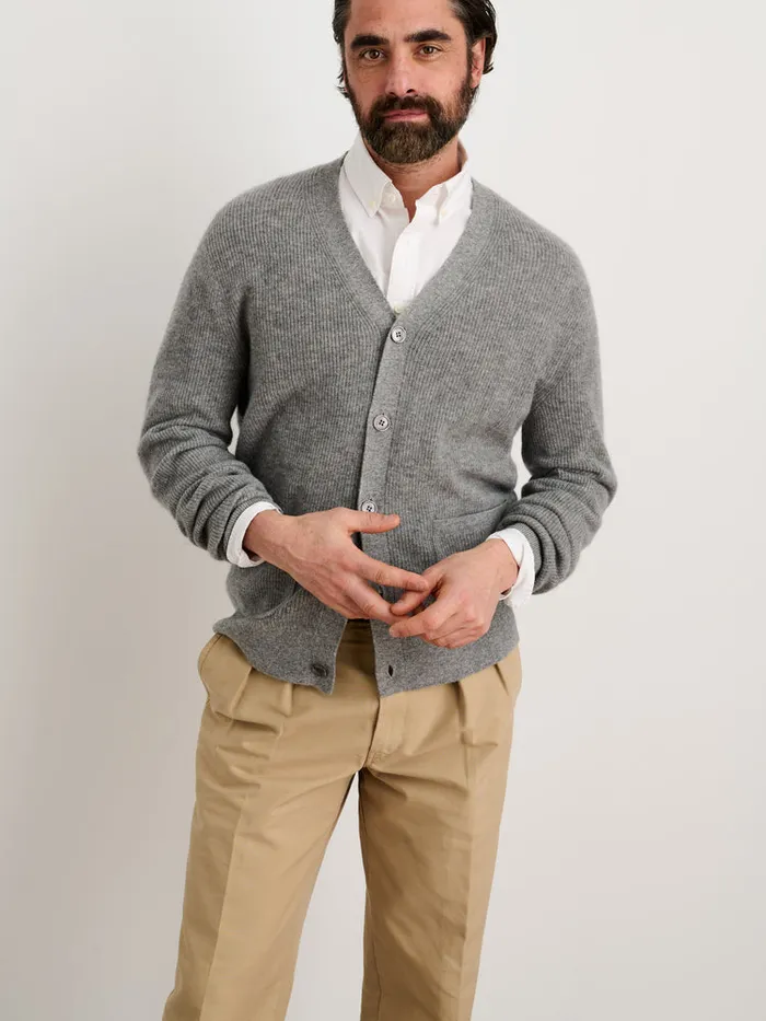 Men Alex Mill Sweaters Sweatshirts Cardigan In Lightweight Cashmere Heather Grey