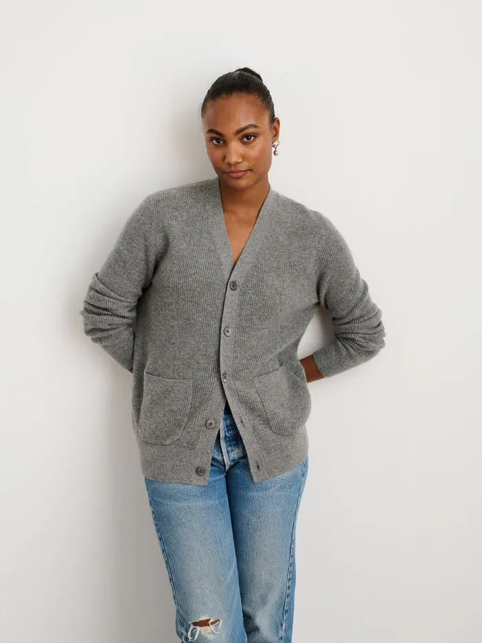 Men Alex Mill Sweaters Sweatshirts Cardigan In Lightweight Cashmere Heather Grey