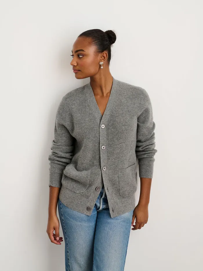 Men Alex Mill Sweaters Sweatshirts Cardigan In Lightweight Cashmere Heather Grey