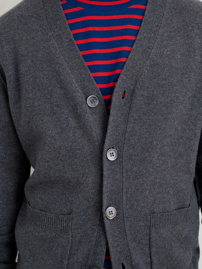 Men Alex Mill Sweaters Sweatshirts Ellsworth Reverse Seam Cardigan In Merino Wool Heather Grey