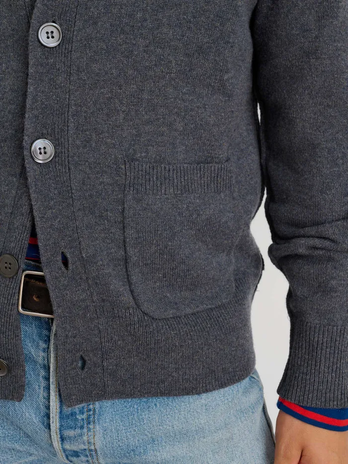 Men Alex Mill Sweaters Sweatshirts Ellsworth Reverse Seam Cardigan In Merino Wool Heather Grey