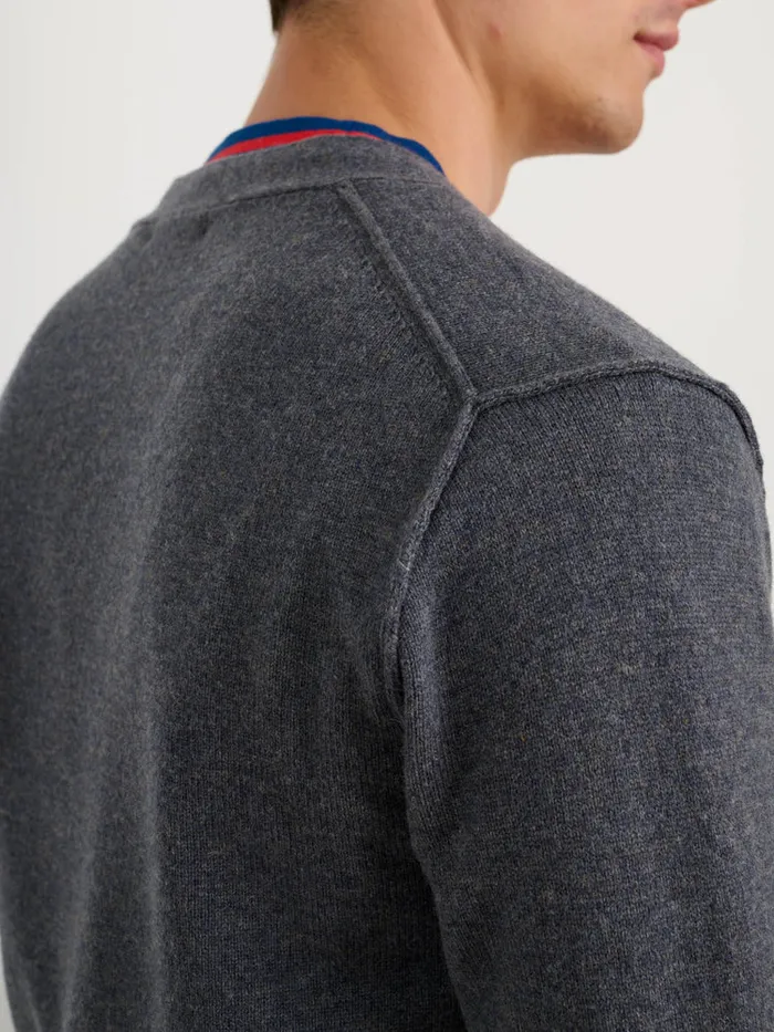 Men Alex Mill Sweaters Sweatshirts Ellsworth Reverse Seam Cardigan In Merino Wool Heather Grey