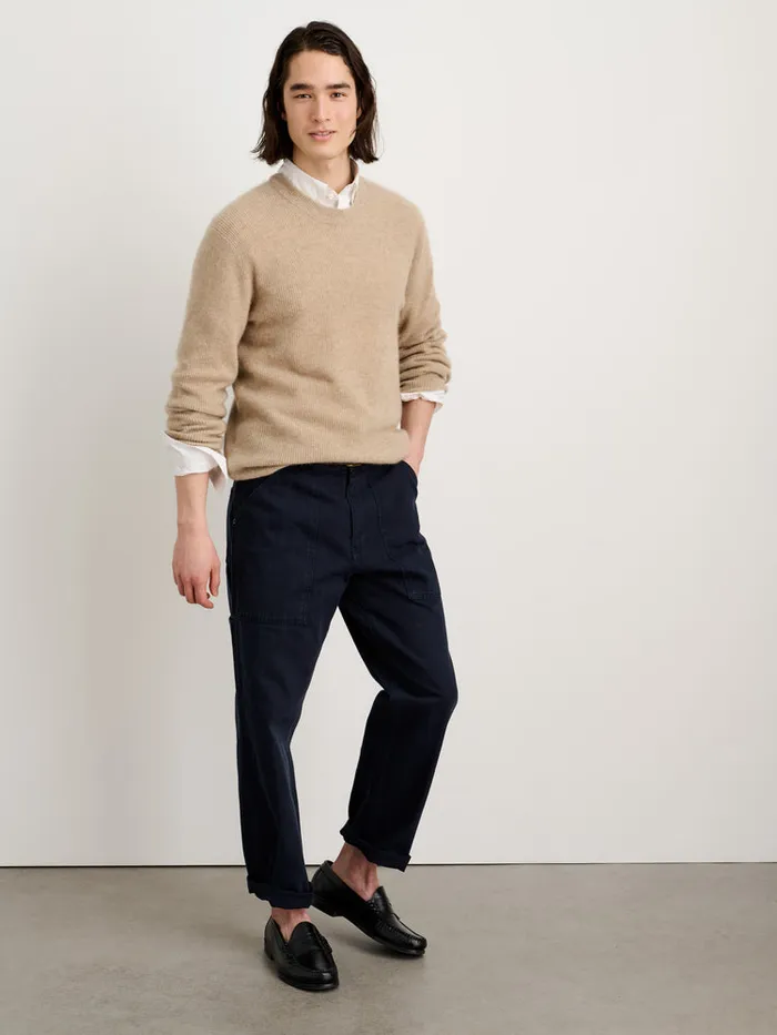 Men Alex Mill Sweaters Sweatshirts Jordan Sweater In Lightweight Cashmere Stone Men Alex Mill Sweaters Sweatshirts Jordan Sweater In Lightweight Cashmere Stone