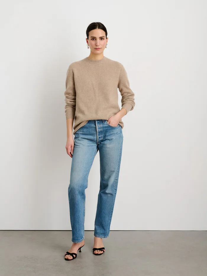 Men Alex Mill Sweaters Sweatshirts Jordan Sweater In Lightweight Cashmere Stone