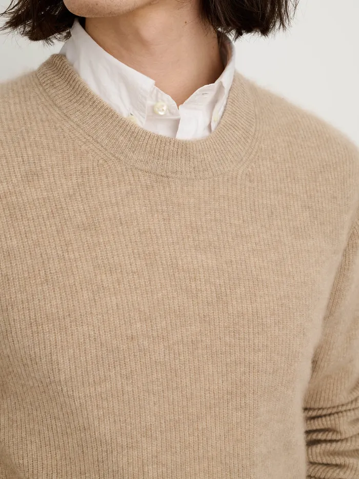 Men Alex Mill Sweaters Sweatshirts Jordan Sweater In Lightweight Cashmere Stone