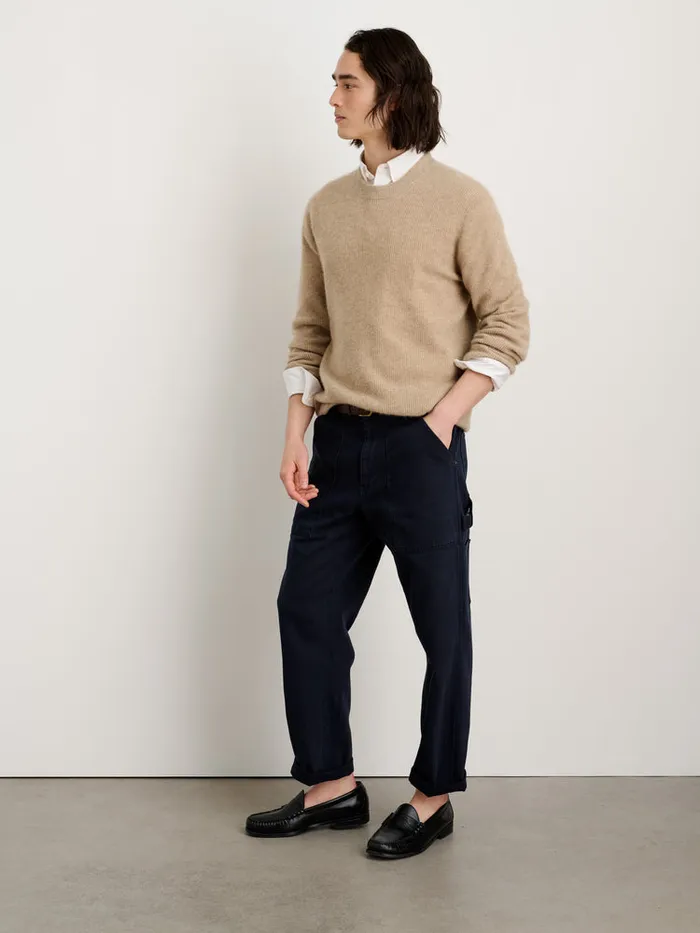 Men Alex Mill Sweaters Sweatshirts Jordan Sweater In Lightweight Cashmere Stone